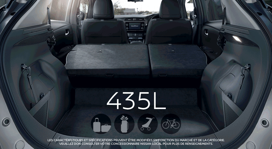 Giff illustrating boot space French disclaimer